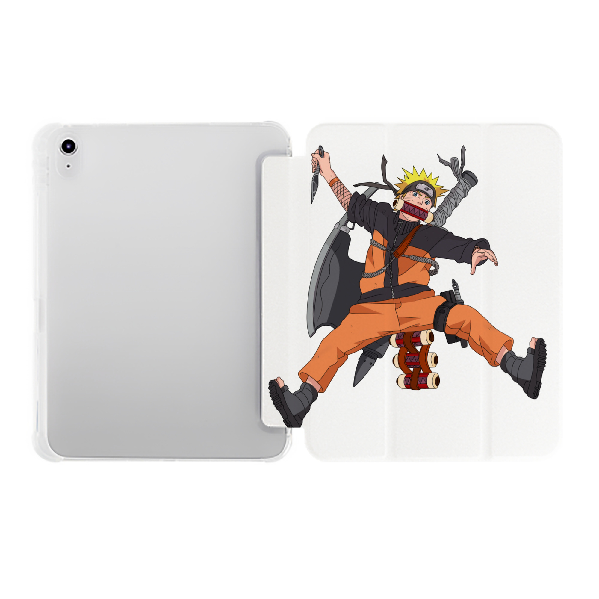 （画像用） NARUTO -ナルト- うずまき ナルト Uzumaki Naruto IPad ケース ペン収納付き 三つ折りスタンド PUレザー×シリコン 対応機種9.5/10.5/10.9インチ